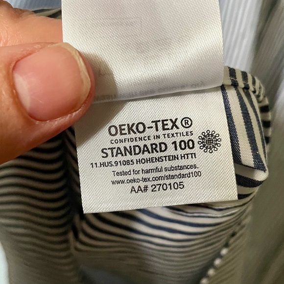 Lauren Ralph Lauren Grey and White Pinstripe Button Down Shirt Size XL - Picture 7 of 7